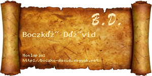 Boczkó Dávid névjegykártya