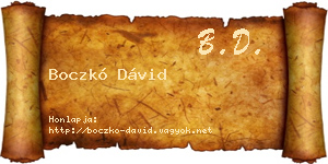 Boczkó Dávid névjegykártya