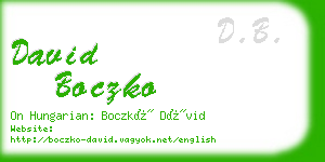 david boczko business card